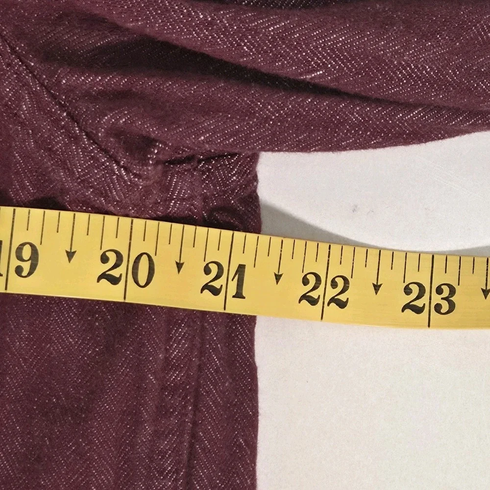 Banana Republic Heritage Button Down Shirt Mens Medium Herringbone Dark Cherry